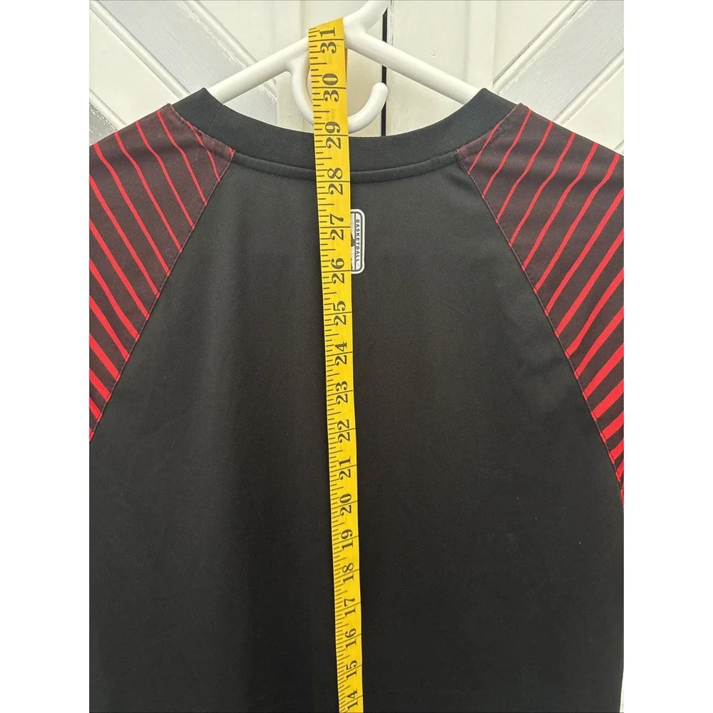 NBA Basketball Men's Medium Black and Red Striped Ball or Nothing Activewear Tee